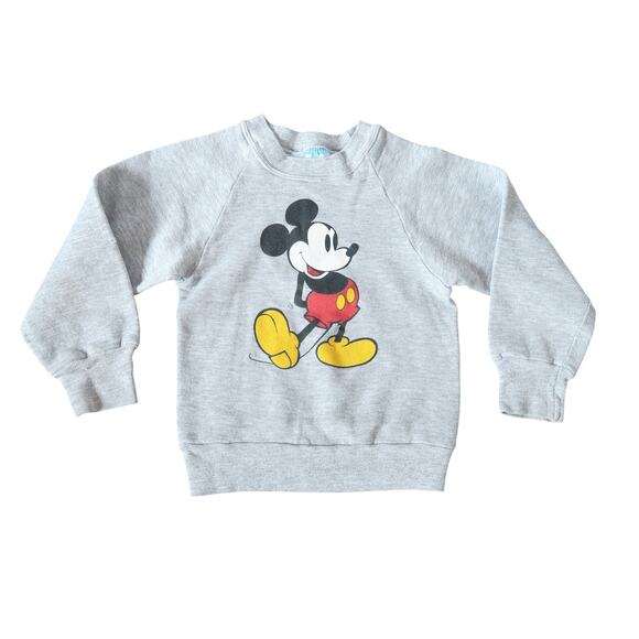 Vintage 70s/80s Disney Mickey Mouse Graphic Sweatshirt Grey Kids M